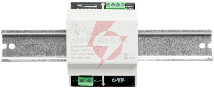 Zasilacz impulsowy 55v 120w w obudowie din4 atte aps-120-550-din4