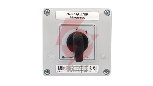 Łącznik krzywkowy 0-1 1P 10A w obudowie SK10-1.825OB11