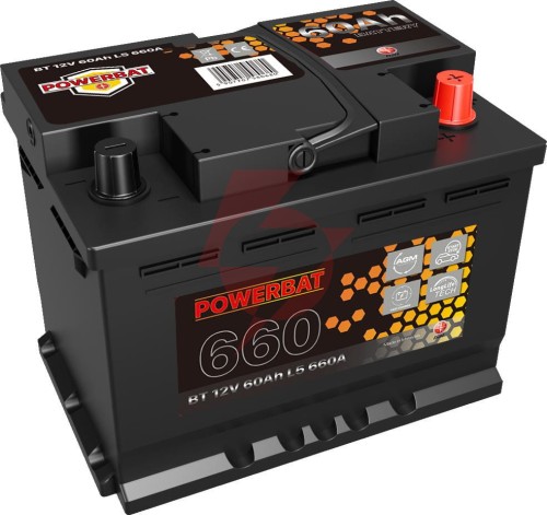 Akumulator agm samochodowy start-stop powerbat l2 12 v 60 ah