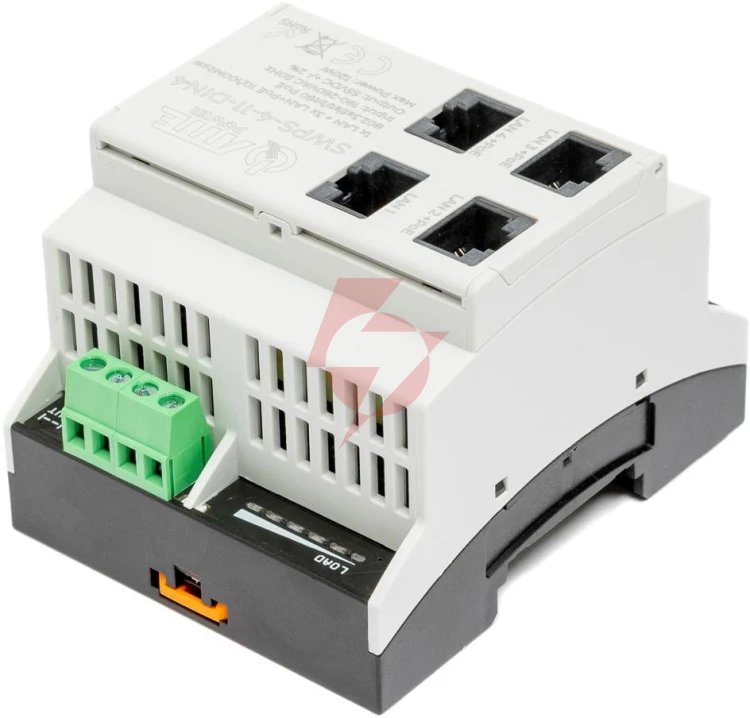 Switch poe 4 portowy z wbudowanym zasilaczem na szynę th35 atte swps-4-11-din4