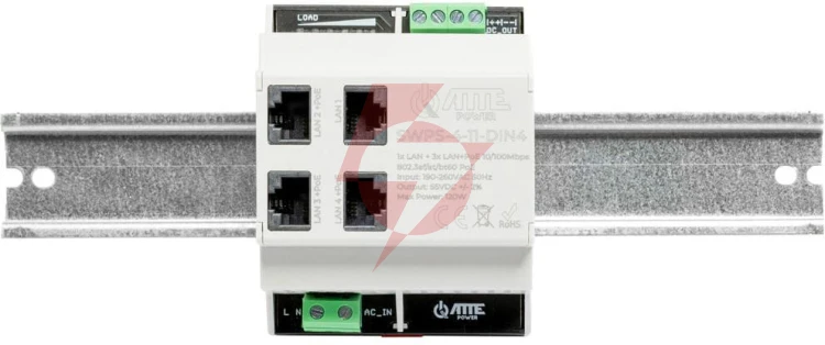 Switch poe 4 portowy z wbudowanym zasilaczem na szynę th35 atte swps-4-11-din4