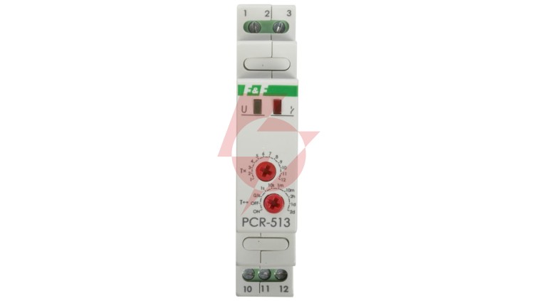Przekaźnik czasowy 1P 10A 0,1sek-576h 230V AC opóźnione załączenie PCR-513
