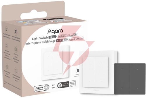 Aqara light switch h2 eu | przełącznik | 4 przyciski, 2 kanały, offline ws-k08d
