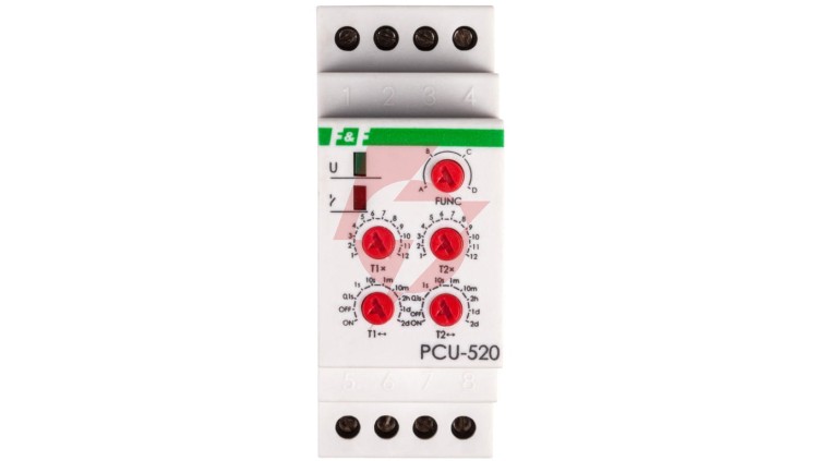 Przekaźnik czasowy 2P 8A 0,1sek-576h 24V AC/DC wielofunkcyjny PCU-520-24V