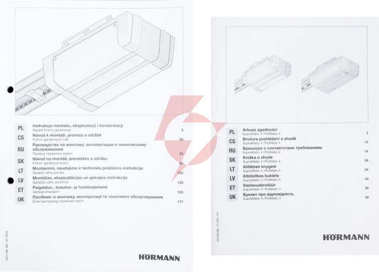 Napęd/siłownik hormann promatic e4 868mhz bisecure