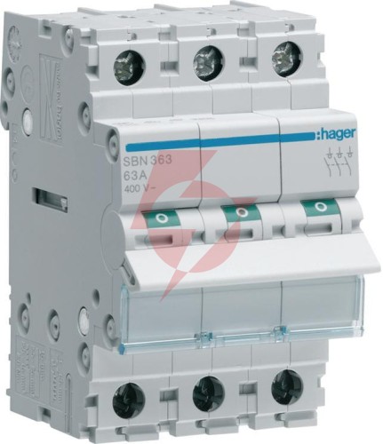 Modułowy rozłącznik izolacyjny 3p 63a 400vac hager sbn363