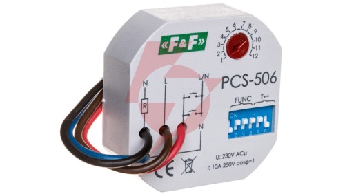 Przekaźnik czasowy 8-funkcyjny z wejściem START 10A 1Z 230V AC 0,1sek-24h PCS-506