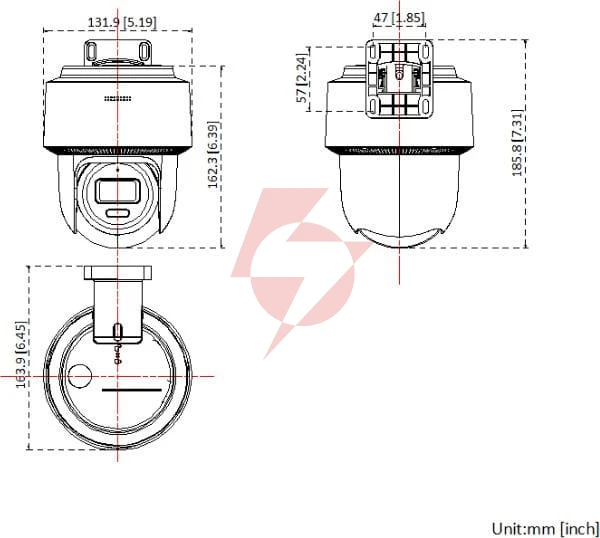 Kamera ip hilook ptz-n2c600m-de(2.8mm)(o-std) 6mp smart hybrid light