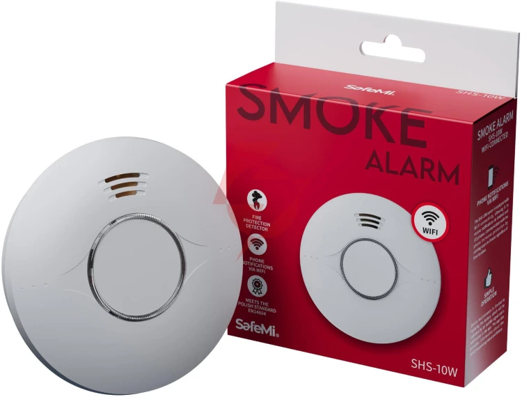 Safemi czujnik dymu - wifi - gwarancja 3 lata shs-10w
