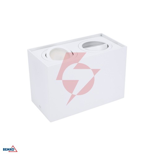 Downlight ortal regulowana 182x96 2xgu10 max. 2x50w biała