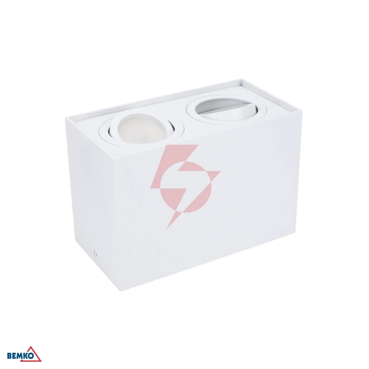 Downlight ortal regulowana 182x96 2xgu10 max. 2x50w biała