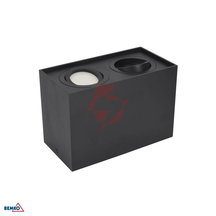 Downlight ortal regulowana 182x96 2xgu10 max. 2x50w czarna