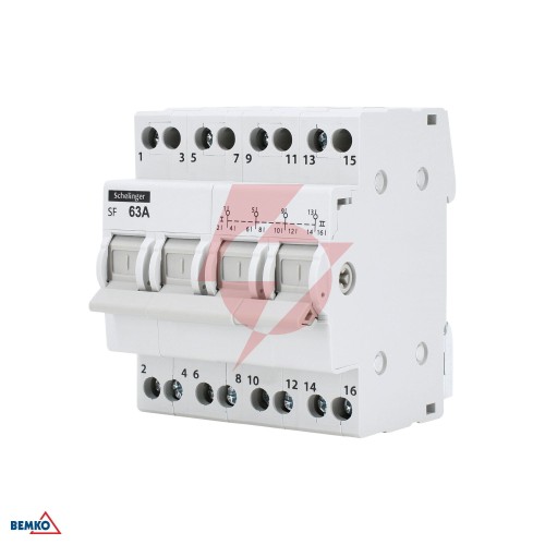 Modułowy przełącznik instalacyjny i-0-ii 4p 63a