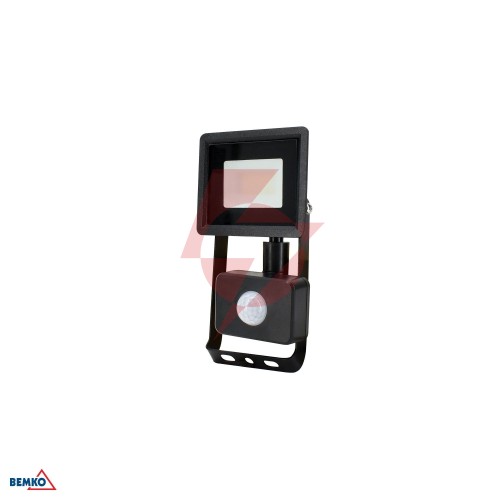 Naświetlacz led smd kastel 10w 6500k 820lm ip65 czarny cz. pir