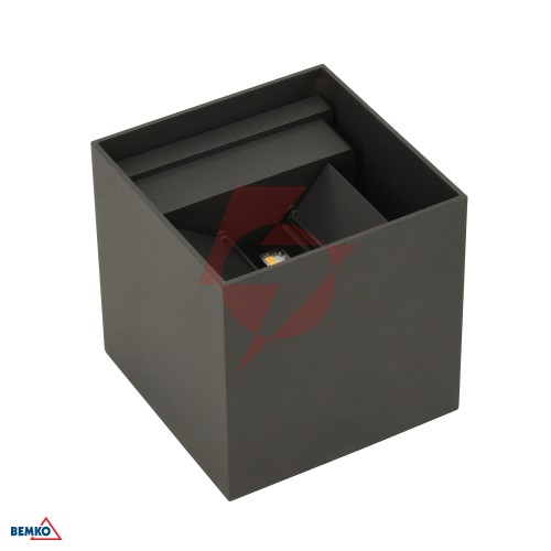 Oprawa elewacyjna valit 12w 4000k 1100lm ip65 100x100x100 kwadratowa grafit