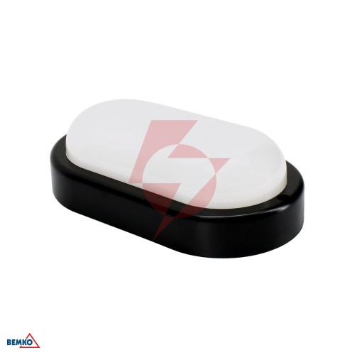 Oprawa led kanlo owalna 8w 4000k 760lm ip54 czarna cz. mikr.