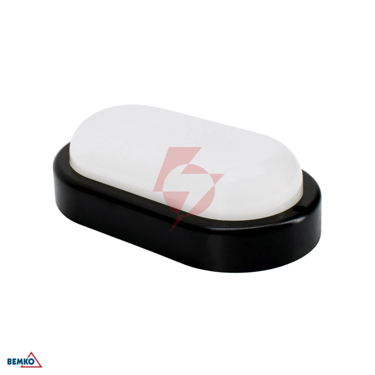 Oprawa led kanlo owalna 8w 4000k 760lm ip54 czarna cz. mikr.