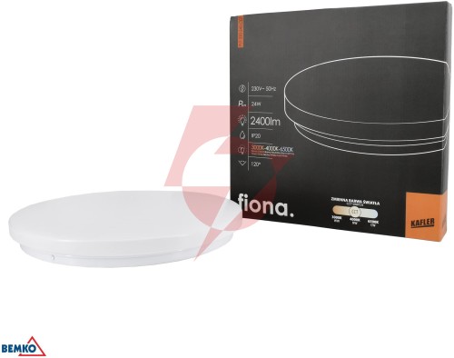 Plafoniera led fiona 24w 3000/4000/6500k 2400lm ip20 biała