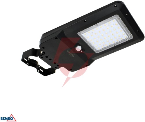 Solarna oprawa uliczna led bemko solger 20w 3000lm 3000/4000/6000k ip65 czarna cz. pir
