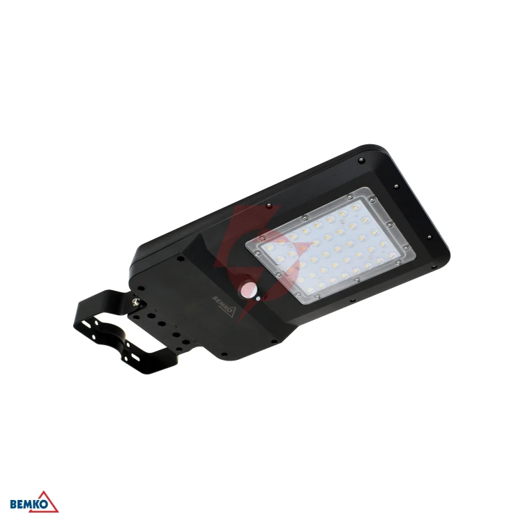 Solarna oprawa uliczna led solger 40w 6000lm 4000k ip65 czarna cz. pir