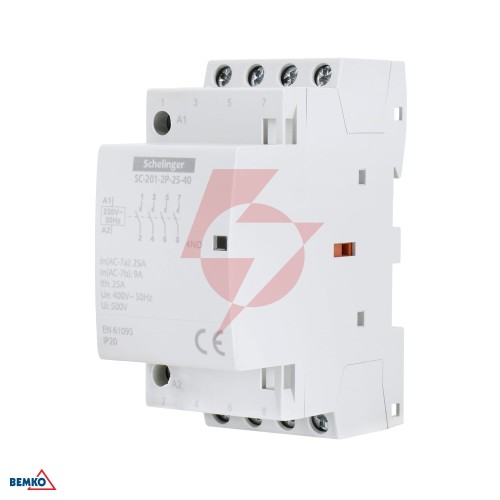 Stycznik modułowy sc201 2p 25a typ 40 (4no + 0nc) schelinger