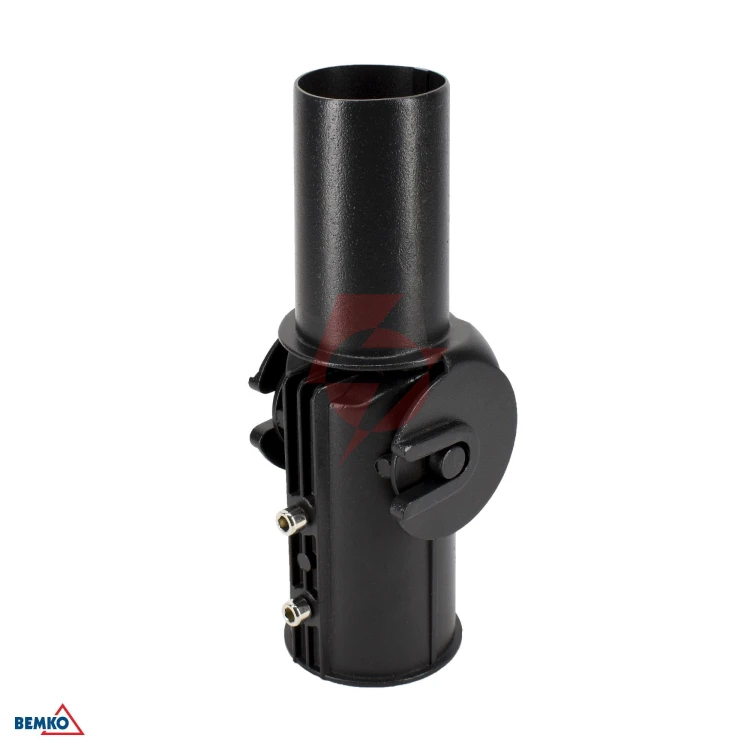 Uchwyt regulowany do opraw z uchwytem fi60mm na słupach z fi60mm czarny