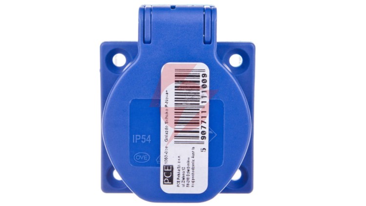 Gniazdo tablicowe 10/16A 2P+Z 230V schuko niebieskie IP44 1050-0bs