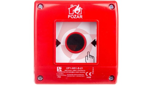 Przycisk ppoż. natynkowy 2Z 1R czerwony OP1-W01-B21