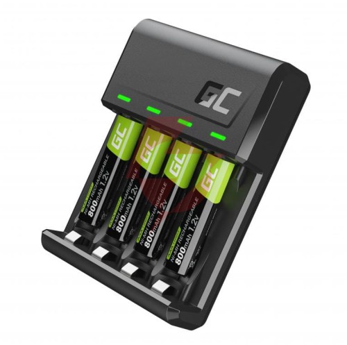 Ładowarka green cell vitalcharge + zestaw akumulatorków 4x aaa r03 800 mah grsetgc02