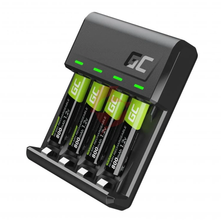 Ładowarka green cell vitalcharge + zestaw akumulatorków 4x aaa r03 800 mah grsetgc02