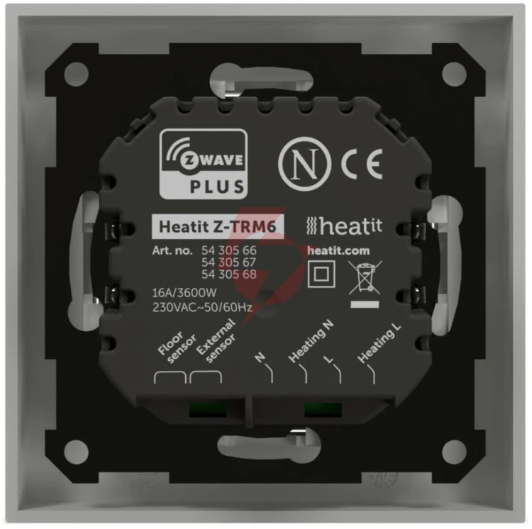 Termostat heatit z-trm6 white ral 9003 z-wave thermostat 3600w 16a 868,4 mhz