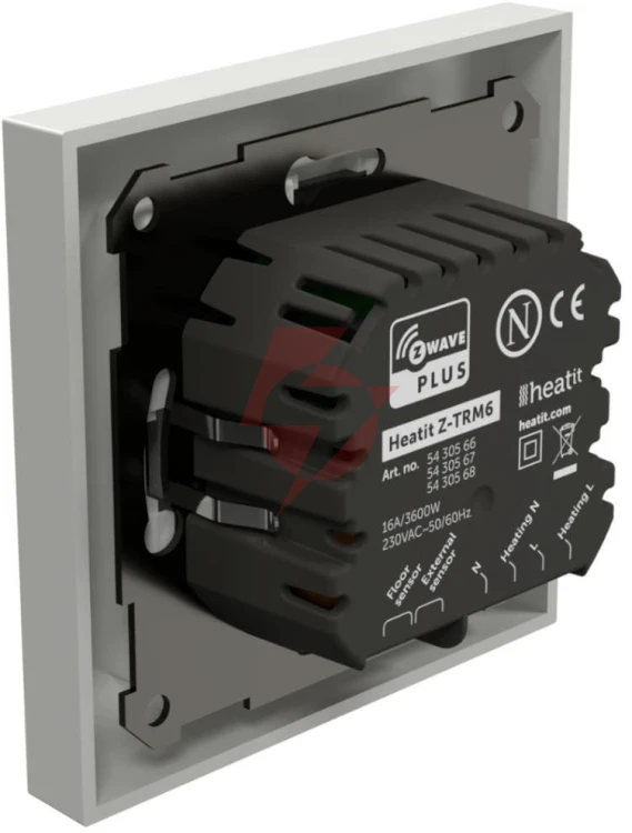 Termostat heatit z-trm6 white ral 9003 z-wave thermostat 3600w 16a 868,4 mhz