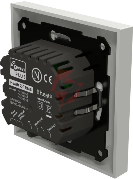 Termostat heatit z-trm6 white ral 9003 z-wave thermostat 3600w 16a 868,4 mhz