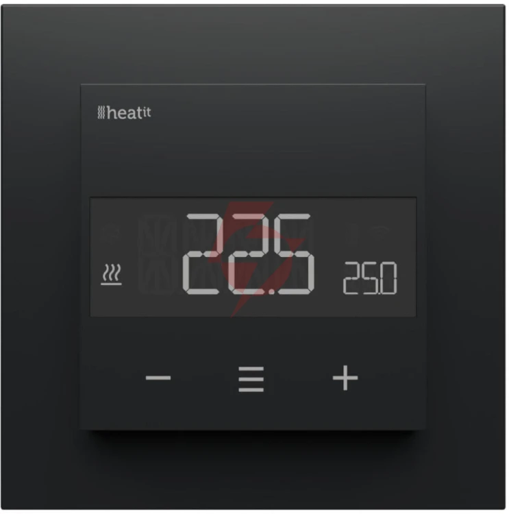 Termostat heatit z-trm6 black matt z-wave thermostat 3600w 16a 868,4 mhz