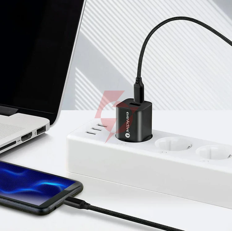 Kabel usb-c / usb-c everactive cbb-1pd3 100cm pd 60w 3a