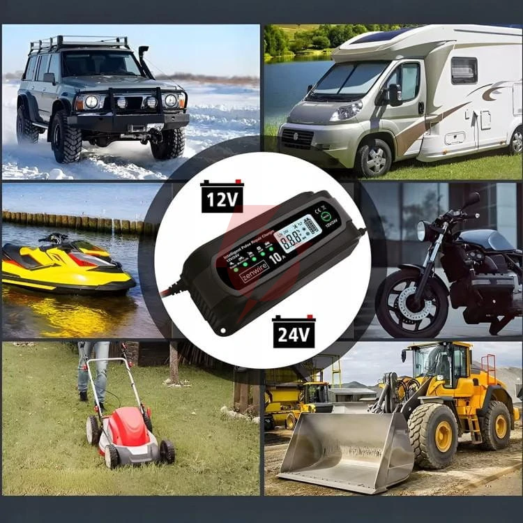 Prostownik ładowarka akumulatorów samochodowy z funkcją naprawy 12v 24v 10a zenwire jmd-10