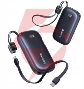 Powerbank baseus enerfill fc21 10000 mah 22,5 w usb-a usb-c czarny z odłączanym kablem lightning