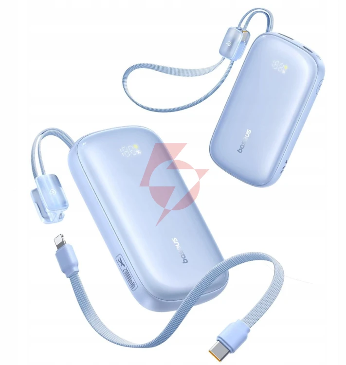 Powerbank baseus enerfill fc21 20000 mah 22,5 w usb-a usb-c niebieski z odłączanym kablem lightning