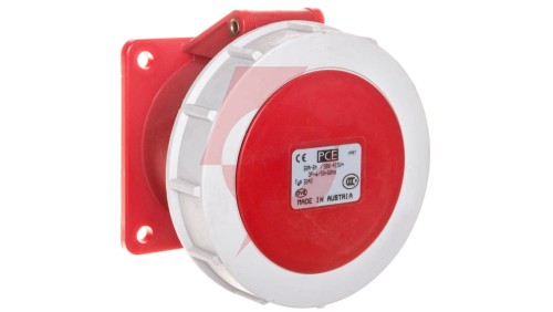 Gniazdo tablicowe 32A 4P 400V /75x75/ czerwone IP67 POWER TWIST 3242-6