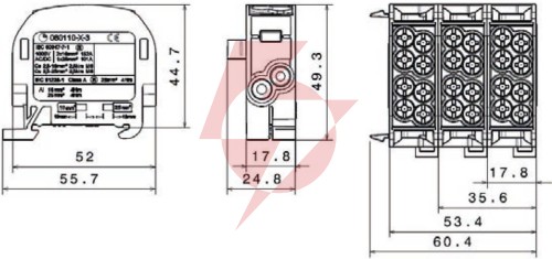 Blok rozdzielczy odgałęźny scb 25 al/cu 80110 simblock, czarny 81501007