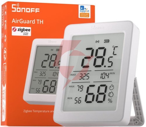 Czujnik temperatury i wilgotności zigbee lcd sonoff airguard th snzb-02dr2