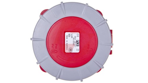 Gniazdo tablicowe 63A 4P 400V /100x100/ czerwone IP67 POWER TWIST 334-6