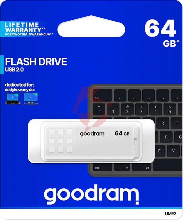 Pendrive goodram ume2 64gb usb 2.0 biały