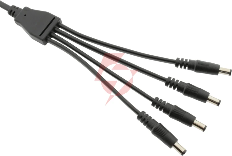 Splitter dc espe 1x4 gniazdo dc 2,1/5,5 / 4 x wtyk prosty dc 2,1/5,5