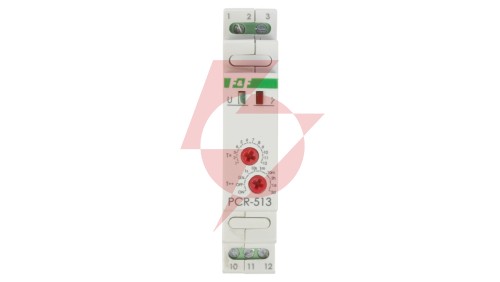 Przekaźnik czasowy 1P 10A 0,1sek-576h 24V AC/DC opóźnione załączenie PCR-513-24V