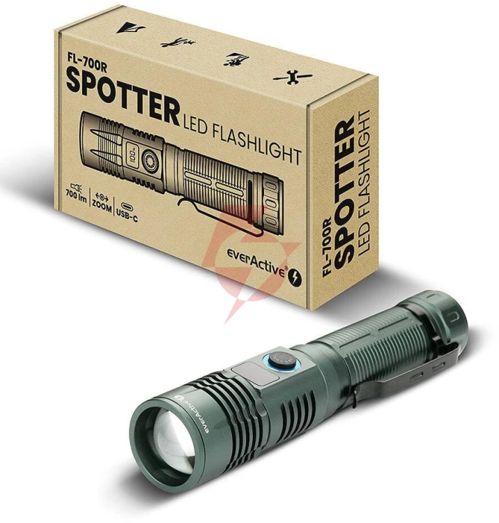 Latarka ręczna led everactive fl-700r spotter 700 lumenów ipx4