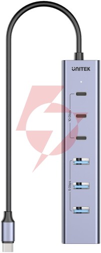 Unitek aktywny hub usb-c 3x usb-c 10gbps 4x usb-a