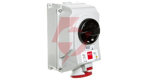 Gniazdo stałe z wyłącznikiem 0-1 duże 16A 5P 400V IP44 /blokada mechaniczna/ 7515-6