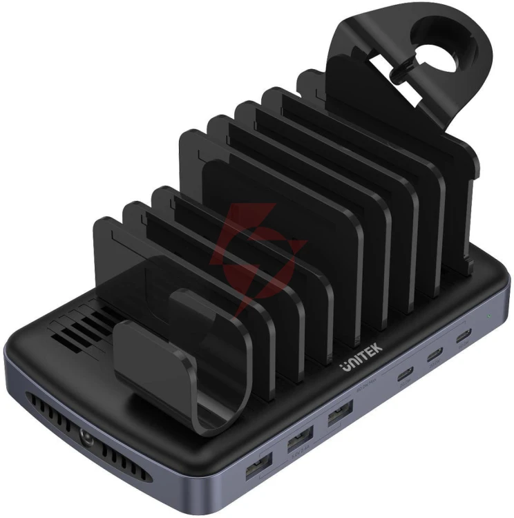 Unitek stacja ładująca 3 x usb-a 20w, 3 x usb-c pd 60w, 80w