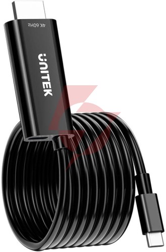 Unitek kabel usb-c do hdmi 4k@60hz z portem usb-c pd 100w
